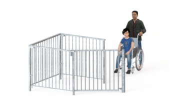 L001-001 - 2.2m Wide Self Closing Kissing Gate (L Hand) Galv. (Thumbnail)